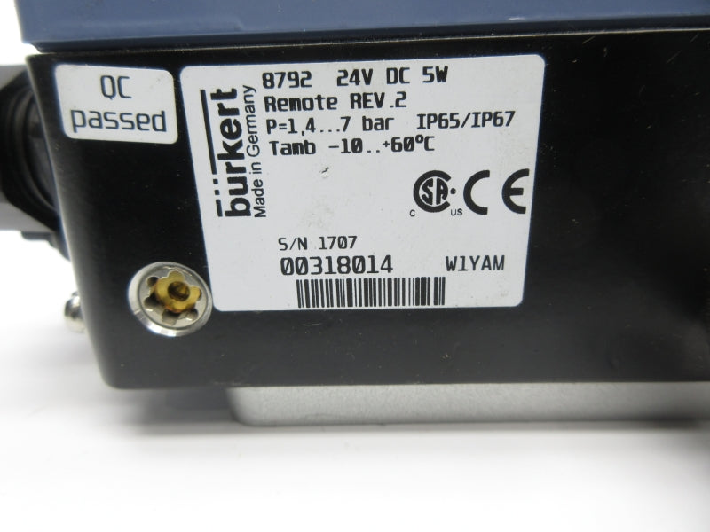 BURKERT 879224VDC5W 00318014 24VDC REV. 2 NSNP