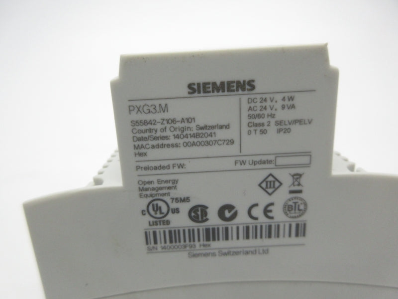SIEMENS PXG3.M 24VAC NSNP