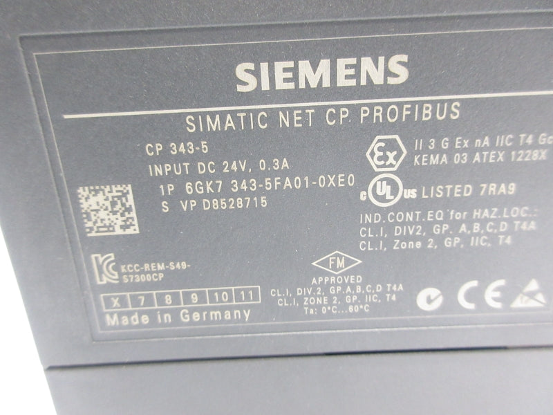 SIEMENS 6GK7343-5FA01-0XE0 24VDC 0.3A NSNP
