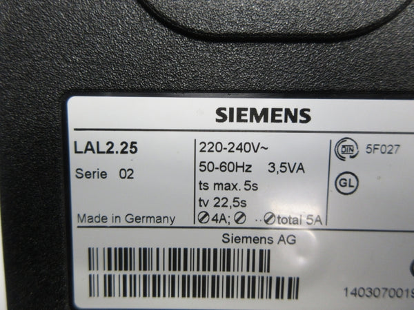 SIEMENS LAL2.25 220-240V (AS PICTURED) NSNP