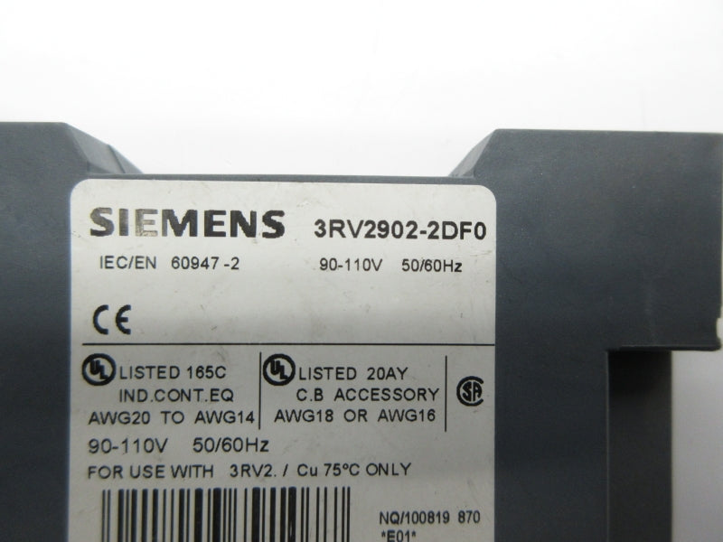 SIEMENS 3RV2902-2DF0 90-110V NSNP
