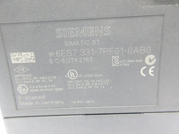 SIEMENS 6ES7331-7PF01-0AB0 NSNP