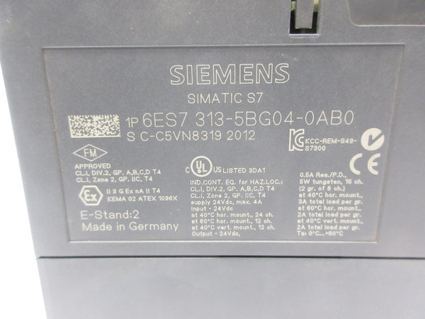 SIEMENS 6ES7313-5BG04-0AB0 NSNP