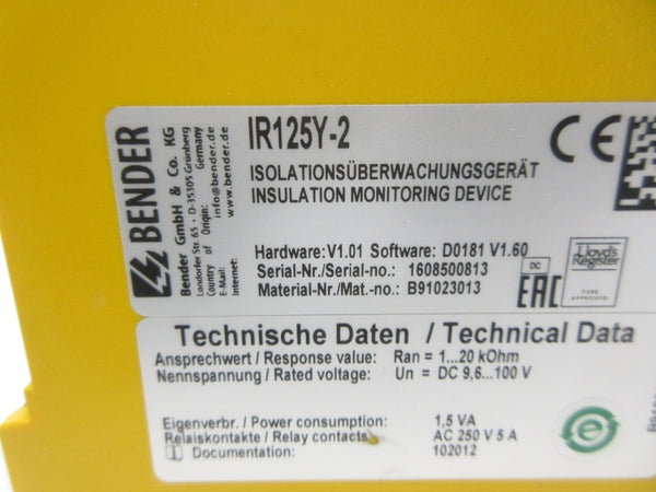 BENDER IR125Y-2 NSNP