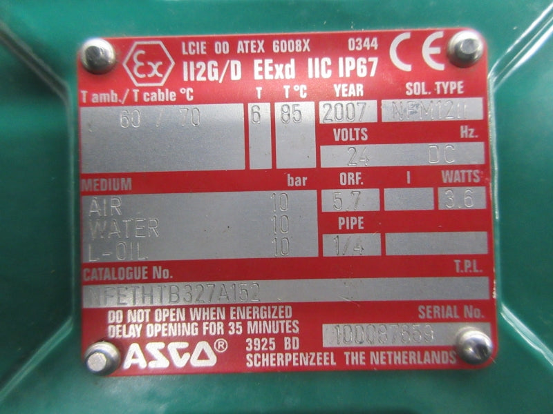 ASCO NFETHTB327A152 24VDC 10PSI 1/4" NSNP