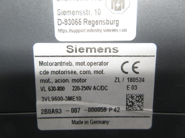 SIEMENS 3VL9600-3ME10 220-250VAC NSNP