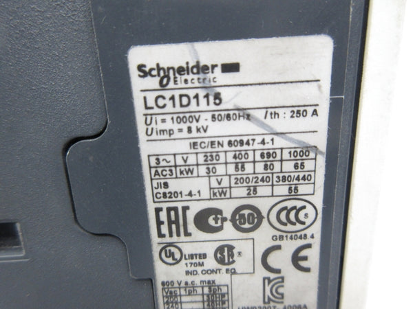 SCHNEIDER ELECTRIC LC1D115BD 24VDC NSNP