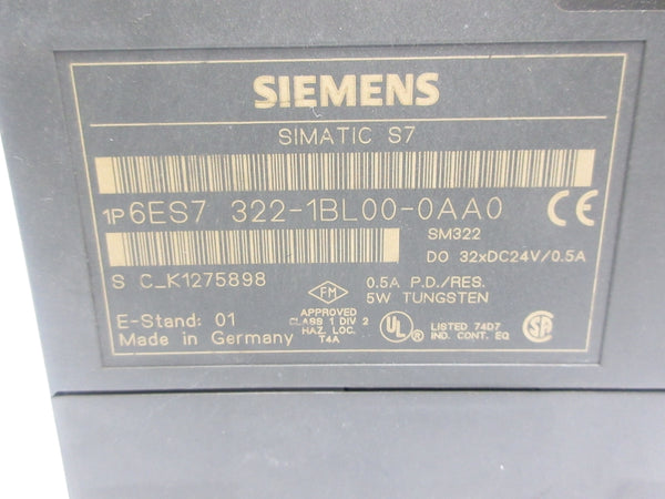 SIEMENS 6ES7322-1BL00-0AA0 24VDC 0.5A (AS PICTURED1) UNMP