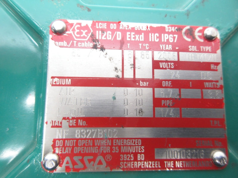 ASCO NF8327B102 24VDC 10PSI 1/4" NSNP