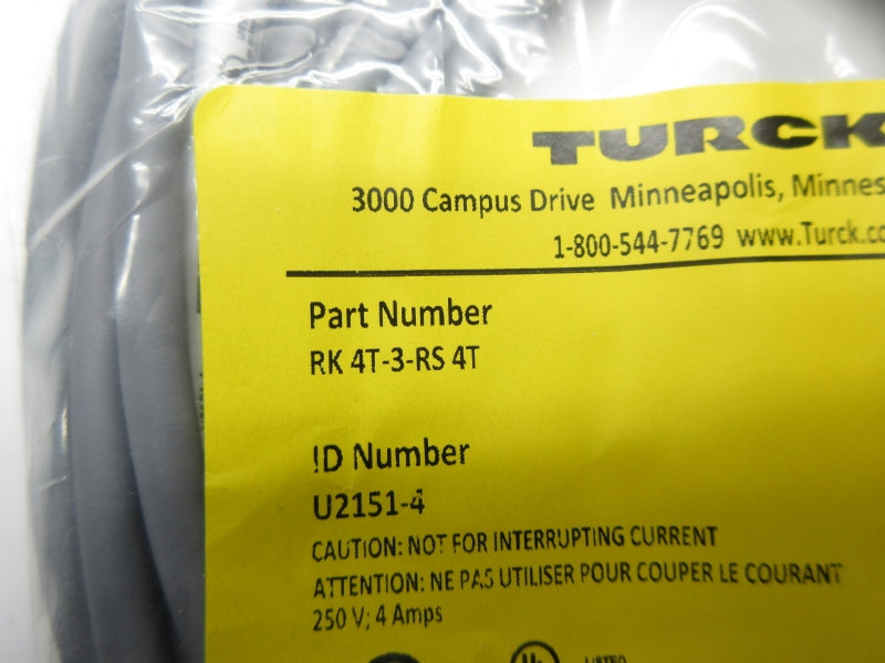 TURCK RK4T-3-RS4T U2151-4 250V 4A NSMP