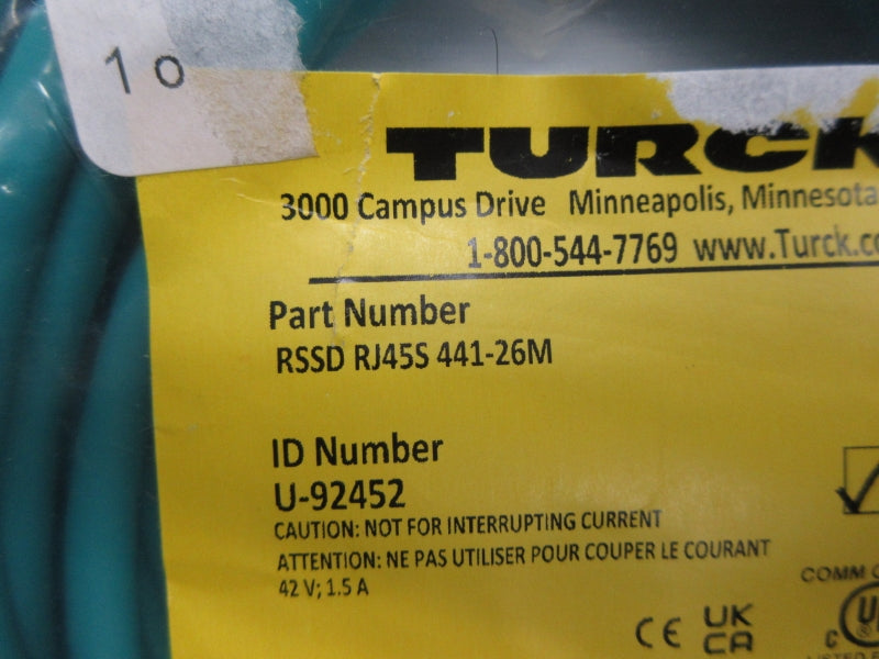 TURCK RSSDRJ45S441-26M U-92452 42V 1.5A NSMP