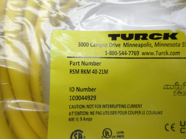 TURCK RSMRKM40-21M 100044929 600V 9A NSMP