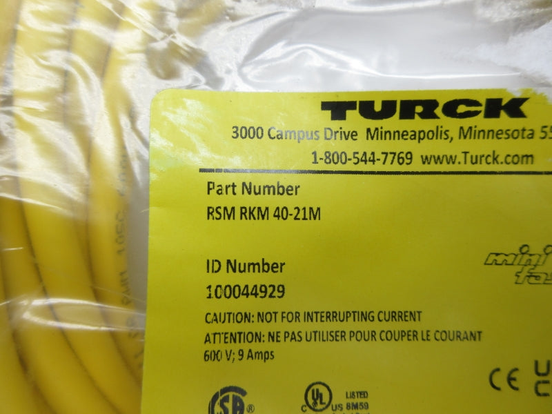 TURCK RSMRKM40-21M 100044929 600V 9A NSMP