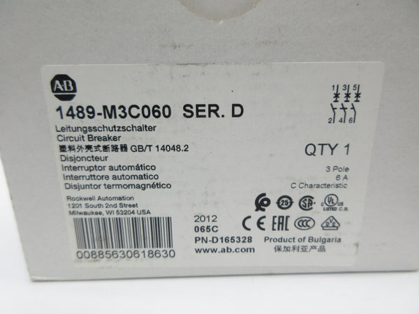 ALLEN BRADLEY 1489-M3C060 SER. D 277V 6A NSMP