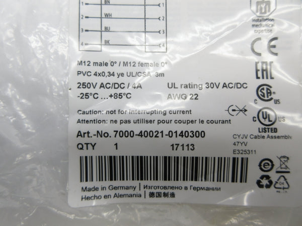 MURR ELEKTRONIK 7000-40021-0140300 250VAC/DC 4A NSMP