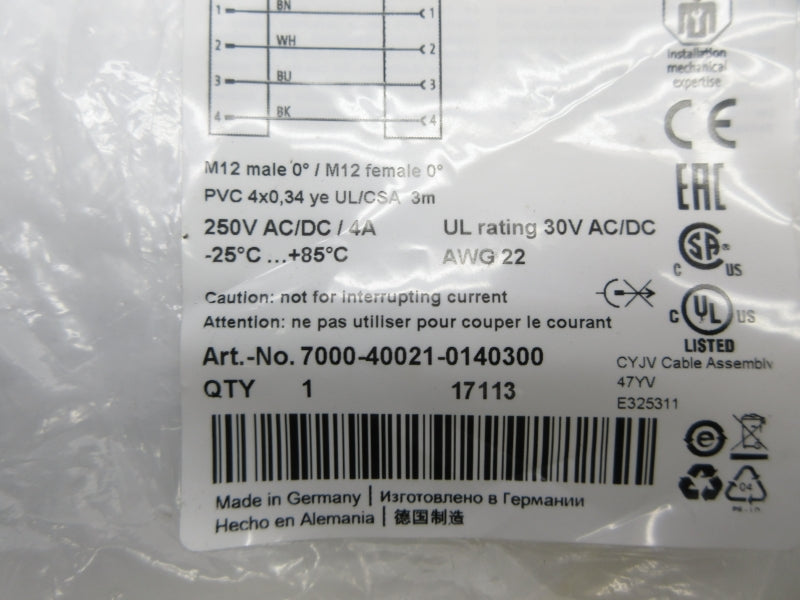 MURR ELEKTRONIK 7000-40021-0140300 250VAC/DC 4A NSMP