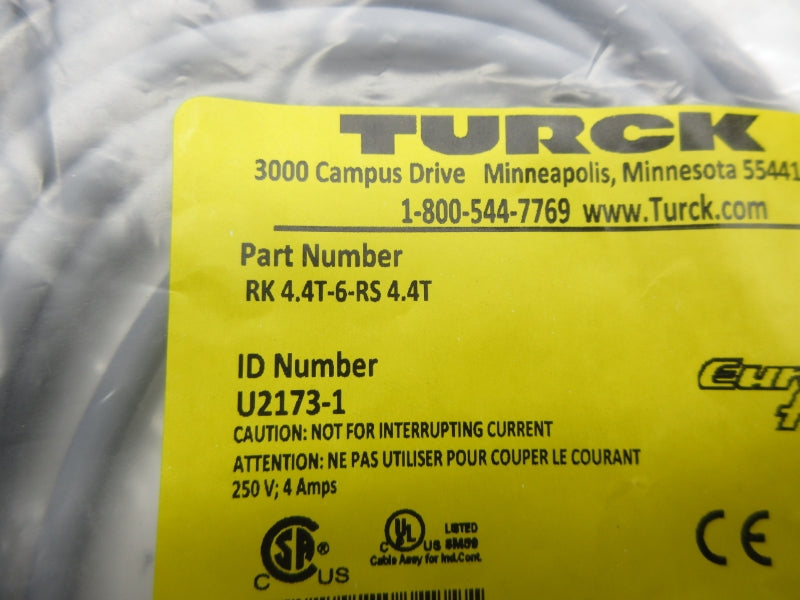 TURCK RK4.4T-6-RS4.4T U2173-1 250V 4A NSMP