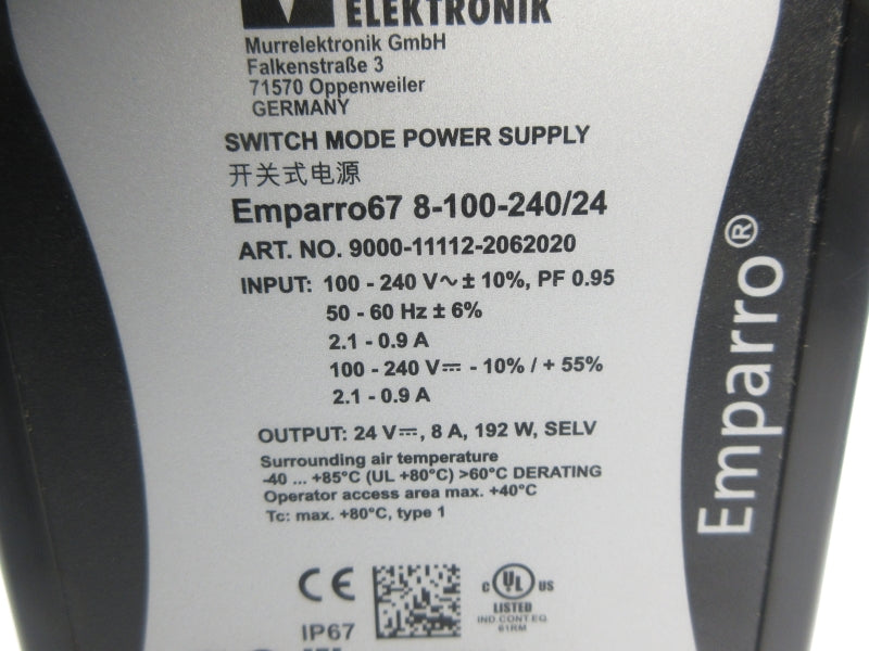 MURR ELEKTRONIK 9000-11112-2062020 100-240V 2.1-0.9A NSNP