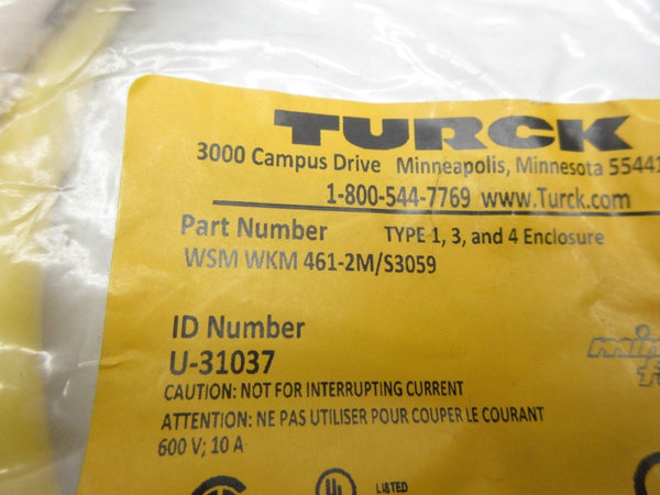 TURCK WSMWKM461-2M/S3059 U-31037 600V 10A NSMP
