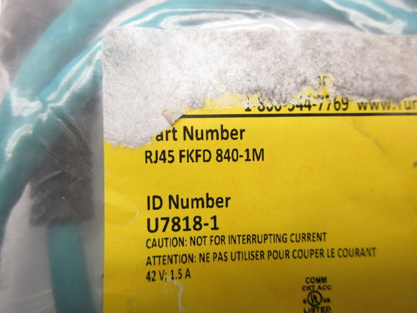 TURCK RJ45FKFD840-1M U7818-1 42V 1.5A NSMP