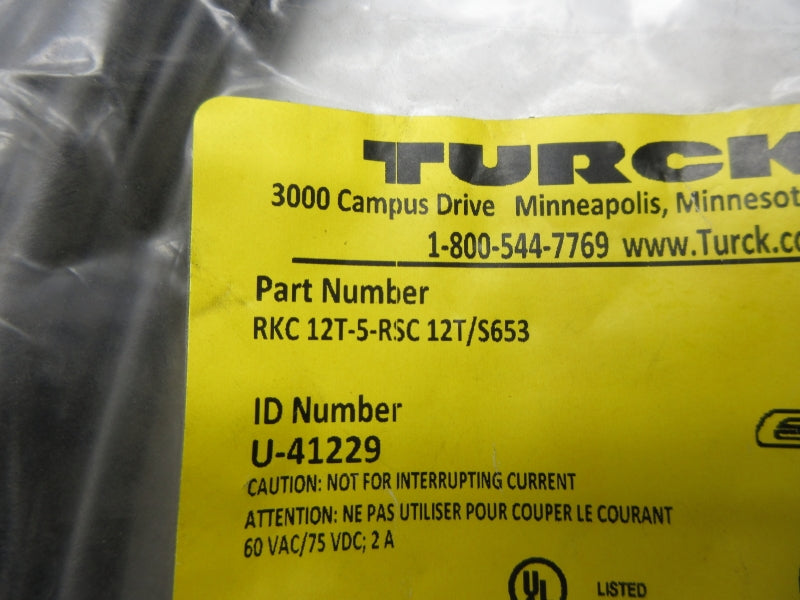 TURCK RKC12T-5-RSC12T/S653 U-41229 60VAC 2A NSMP