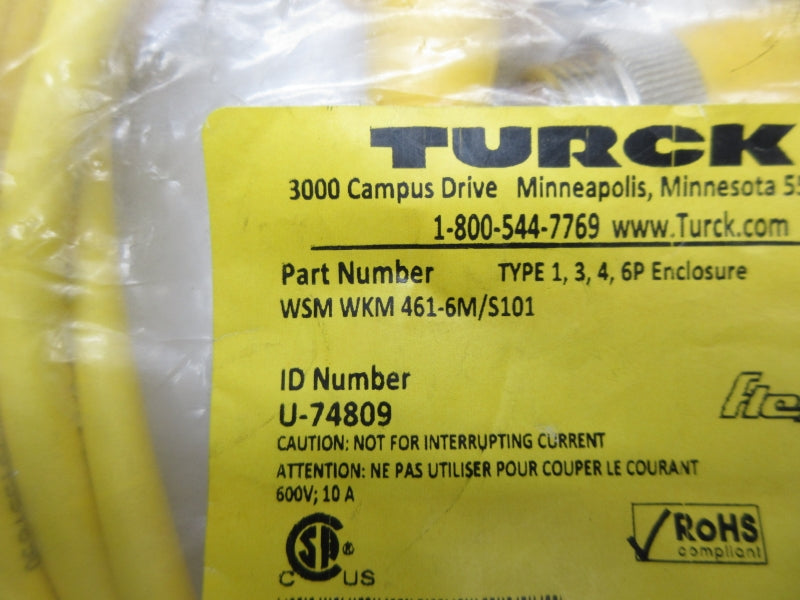 TURCK WSMWKM461-6M/S101 U-74809 600V 10A NSMP
