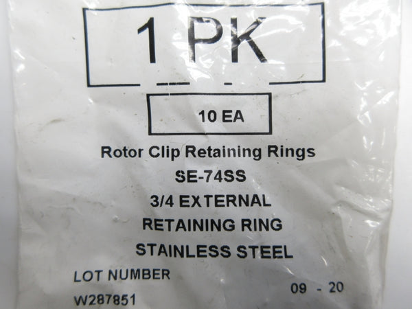 MCMASTER SE-74SS 3/4" (PKG OF 10) NSMP