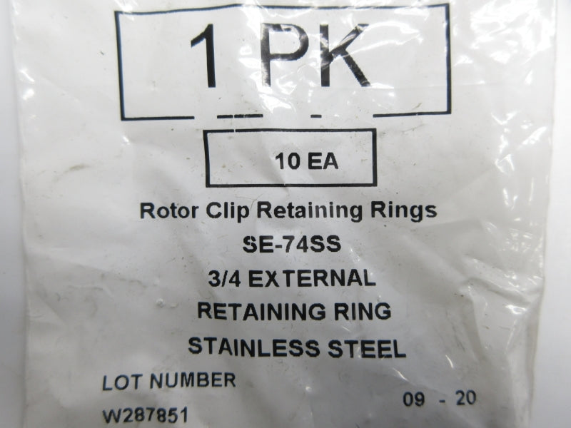 MCMASTER SE-74SS 3/4" (PKG OF 10) NSMP