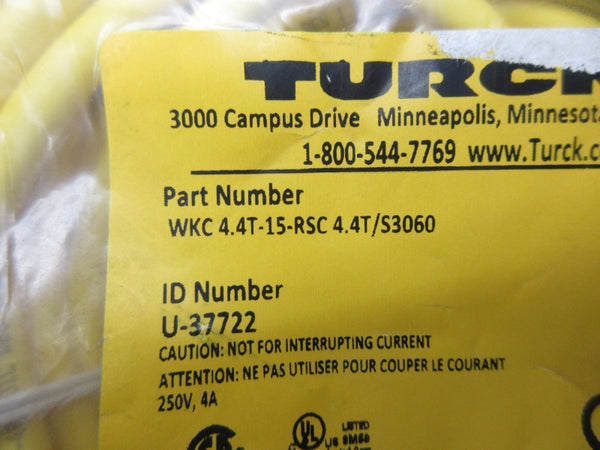 TURCK WKC4.4T/15-RSC4.4T/S3060 U-37722 250V 4A NSMP