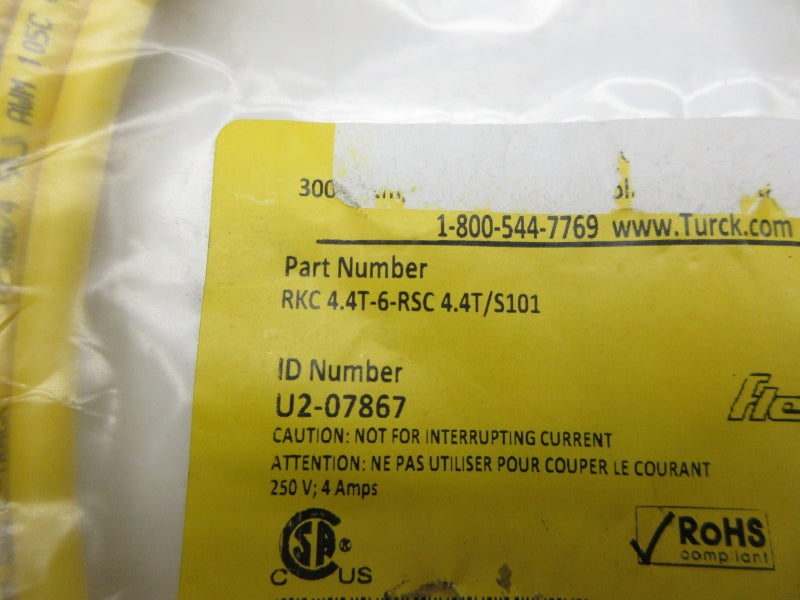 TURCK RKC4.4T-6-RSC4.4T/S101 U2-07867 250V 4A NSMP