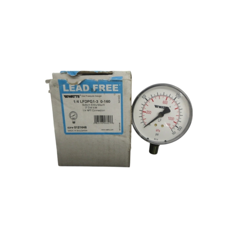 WATTS LFDPG1-3 0121648 0-160PSI 1/4" NSMP