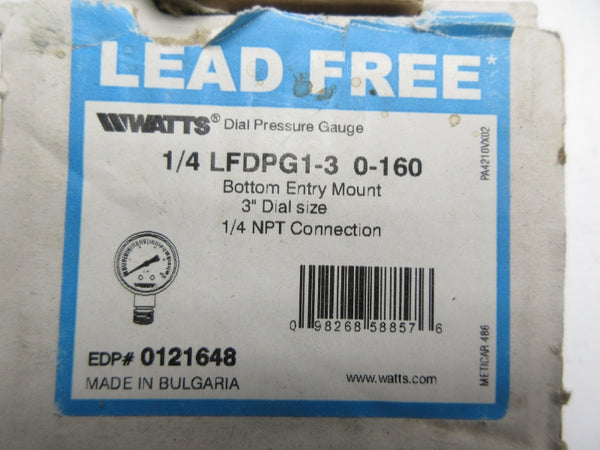 WATTS LFDPG1-3 0121648 0-160PSI 1/4" NSMP