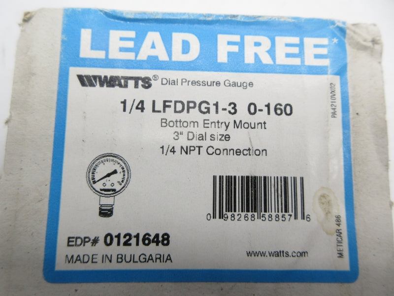 WATTS LFDPG1-3 0121648 0-160PSI 1/4" NSFS