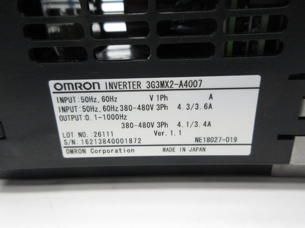 OMRON 3G3MX2-A4007 380-480V 4.3/3.6A NSNP