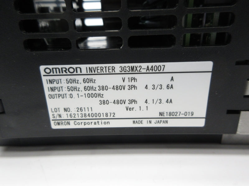 OMRON 3G3MX2-A4007 380-480V 4.3/3.6A NSNP