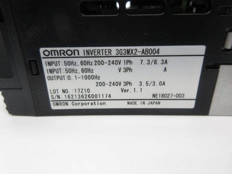 OMRON 3G3MX2-AB004 200-240V 7.3/6.3A NSNP