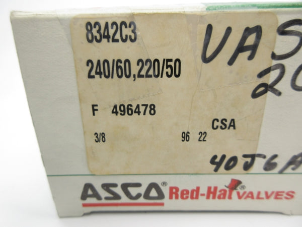ASCO 8342C3 220/240V 100-125PSI 3/8" NSMP