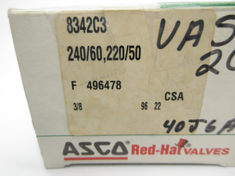 ASCO 8342C3 220/240V 100-125PSI 3/8" NSMP