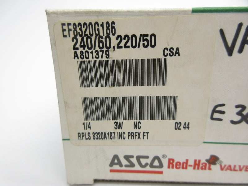 ASCO EF8320G186 220/240V 85PSI 1/4" NSMP