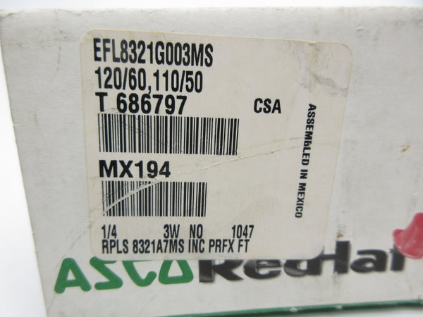 ASCO EFL8321G003MS 110/120V 10-200PSI 1/4" NSMP