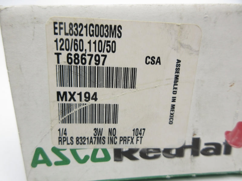 ASCO EFL8321G003MS 110/120V 10-200PSI 1/4" NSMP