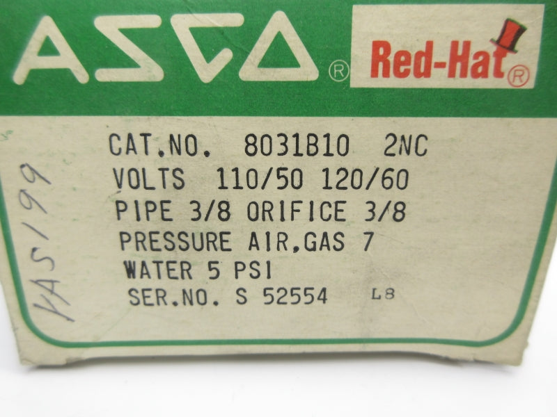 ASCO 8031B10 110/120V 5-7PSI 3/8" NSMP
