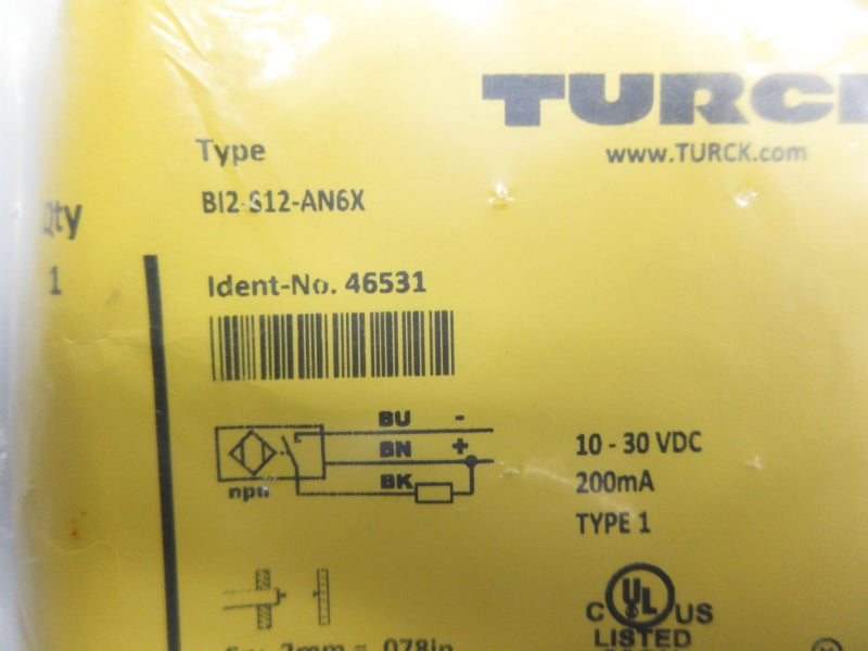 TURCK BI2-S12-AN6X 46531 10-30VDC NSMP