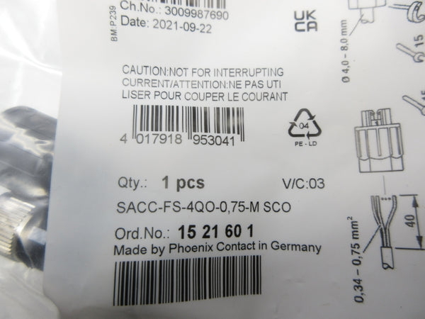PHOENIX CONTACT SACC-FS-4QO-0.75-MSCO 1521601 NSMP