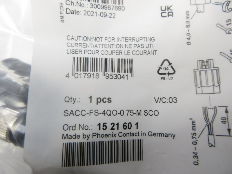 PHOENIX CONTACT SACC-FS-4QO-0.75-MSCO 1521601 NSMP