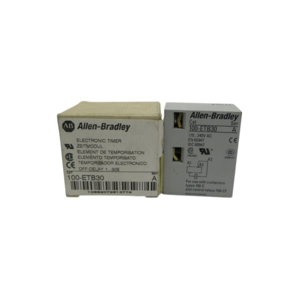 ALLEN BRADLEY 100-ETB30 SER. A 110-240VAC 1-30S (BR/WH) NSMP