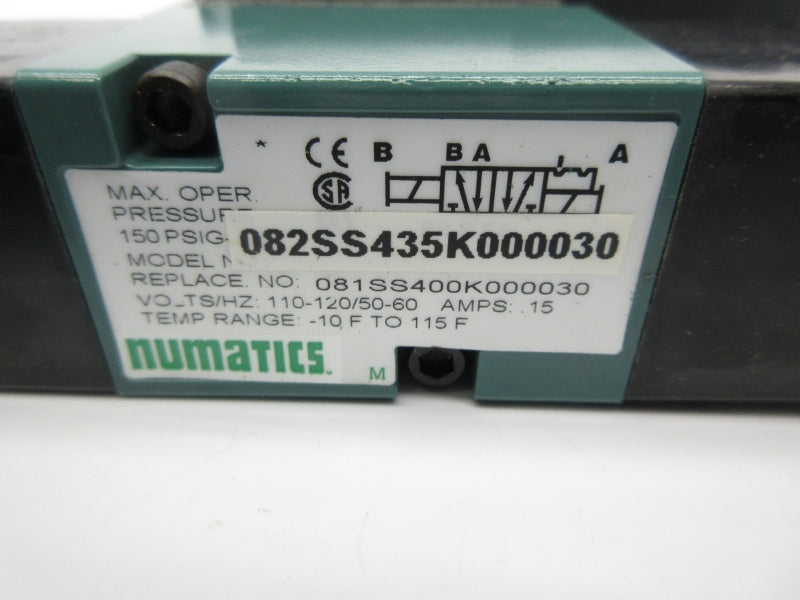 NUMATICS 082SS435K000030 110-120V .15A 150PSI NSNP