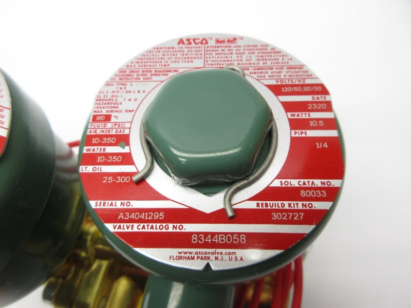 ASCO 8344B058 110/120V 10-350PSI 1/4" NSNP