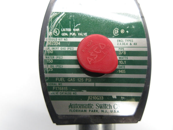 ASCO 8210G33 110/120V 125-150PSI 3/8" UNMP