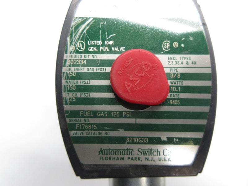 ASCO 8210G33 110/120V 125-150PSI 3/8" UNMP